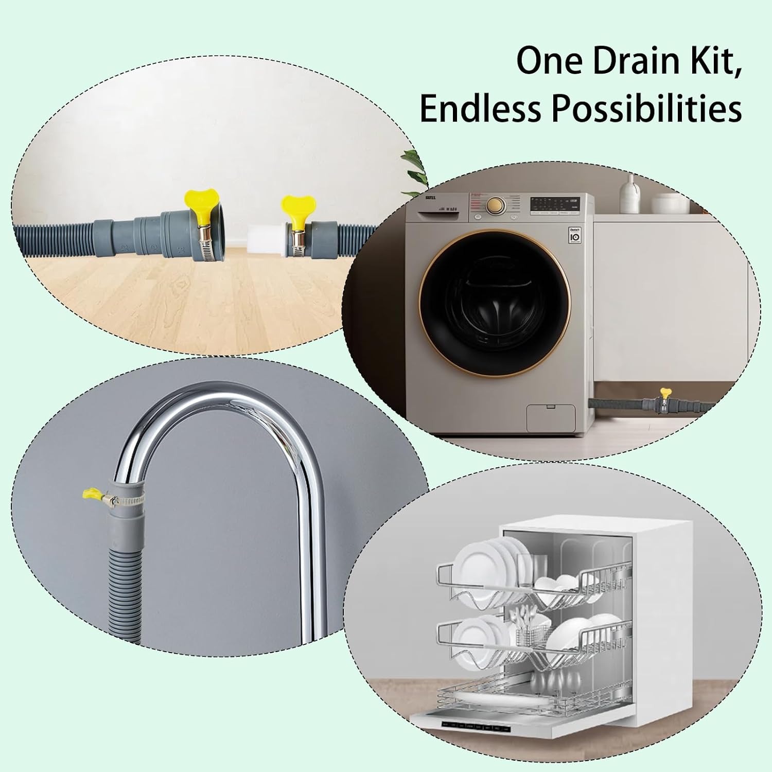 2m Portable Washer Drain Hose Extension Kit: image 5