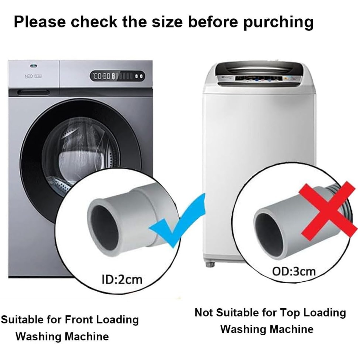 150cm Washing Machine Drain Hose Extension Kit: image 5