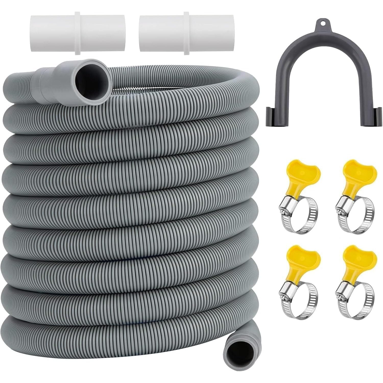3m Washing Machine Drain Hose Extension Kit with U-Bend Holder and Clamps