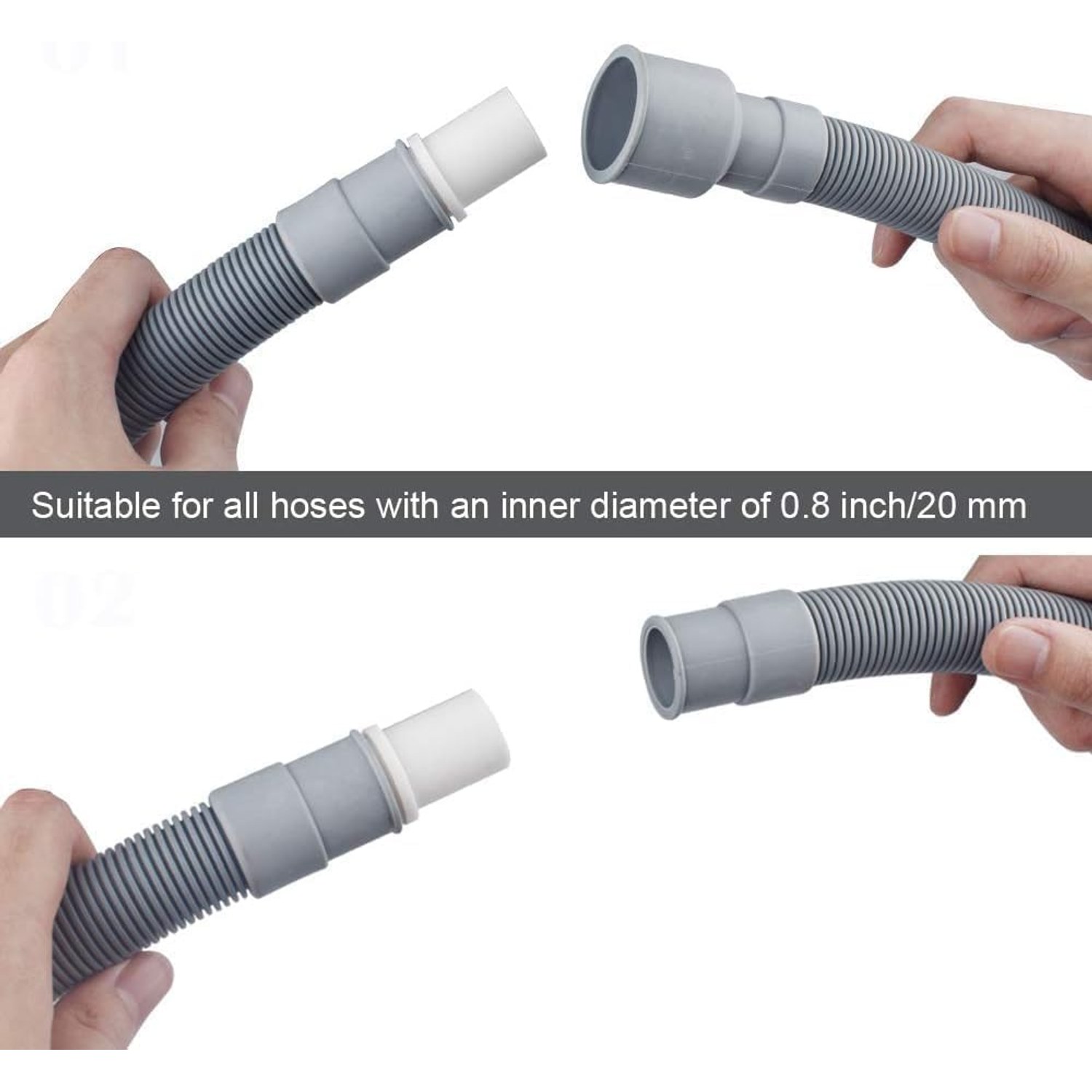 3m Washing Machine Drain Hose Extension Kit with U-Bend Holder and Clamps: image 2