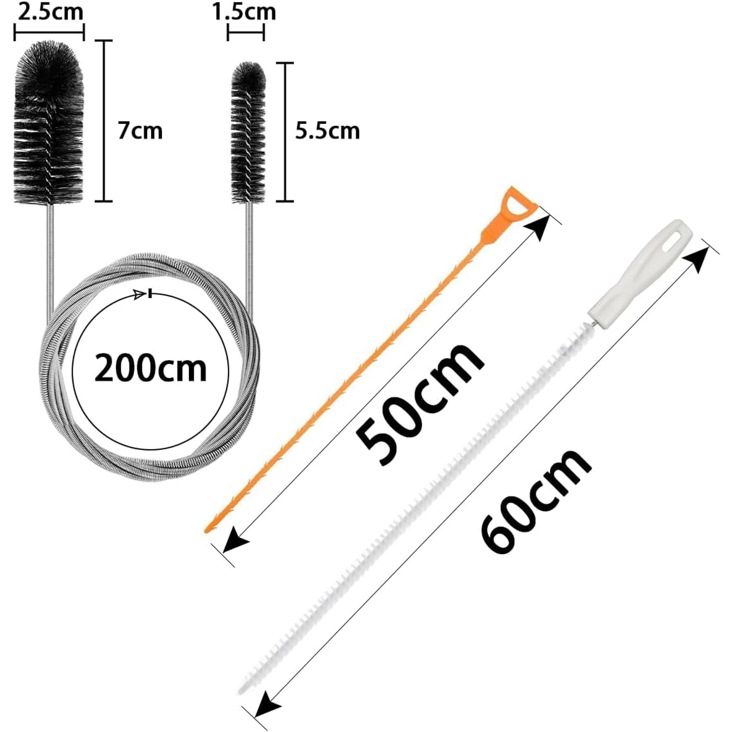 3 Piece Drain Brush and Pipe Cleaning Set: image 2