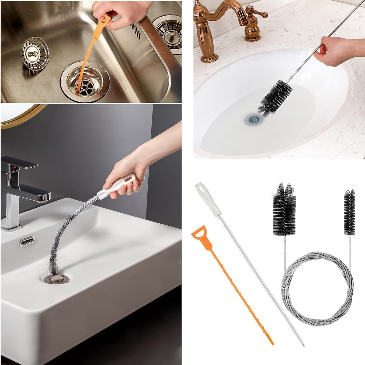 3 Piece Drain Brush and Pipe Cleaning Set: image 4