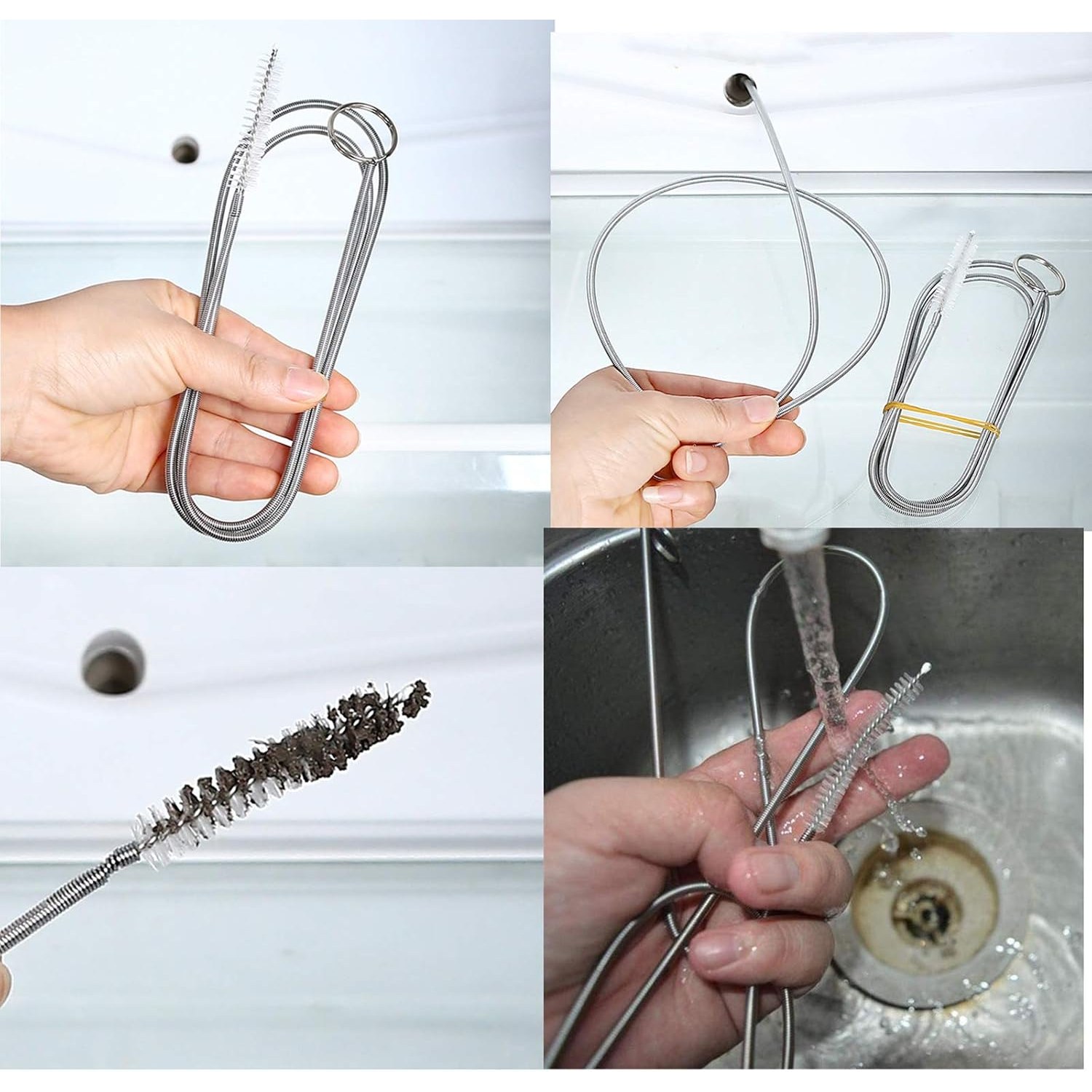 Flexible Pipe Cleaning Brush 2 Pack (150cm Long Drain Brush): image 3