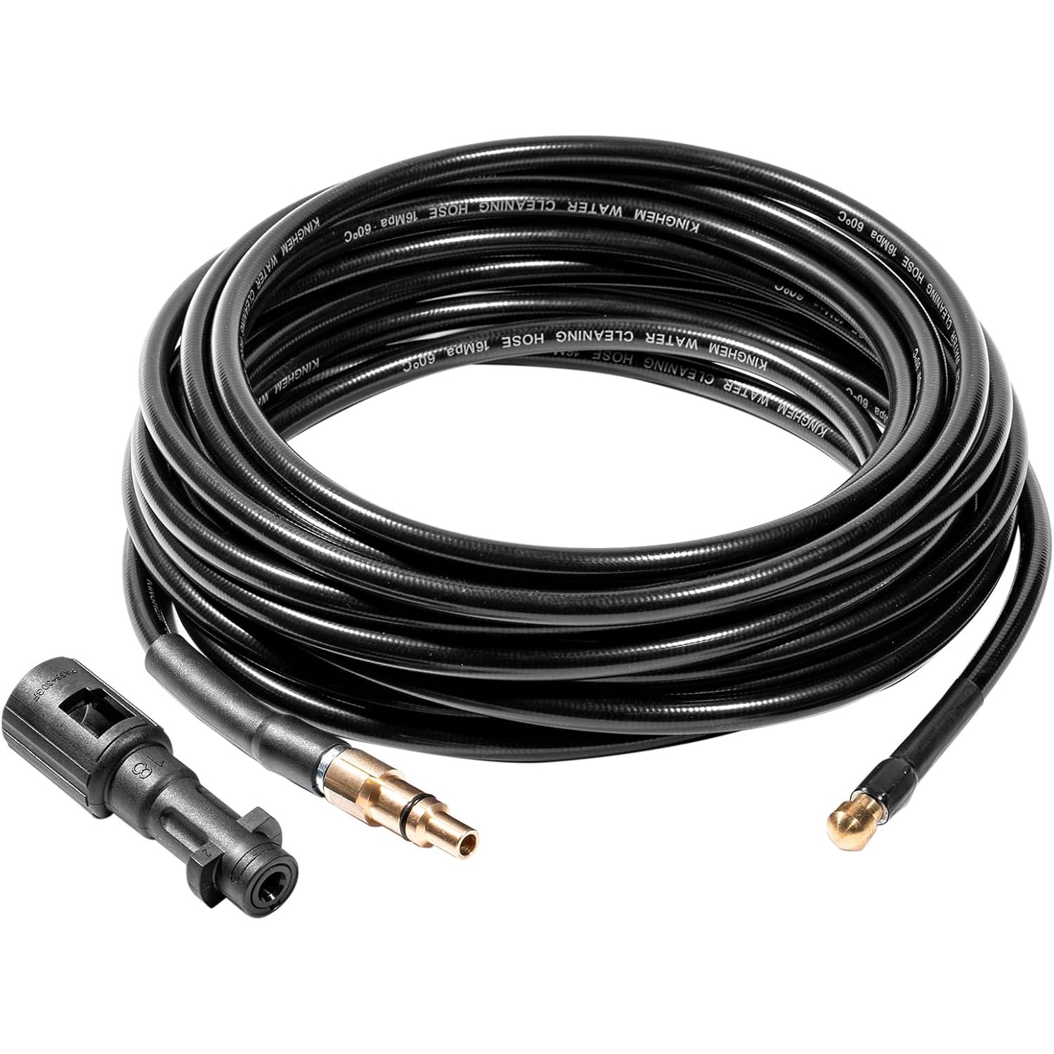 10m Pressure Washer Drain Jetter Hose with Karcher and Lavor Adapters