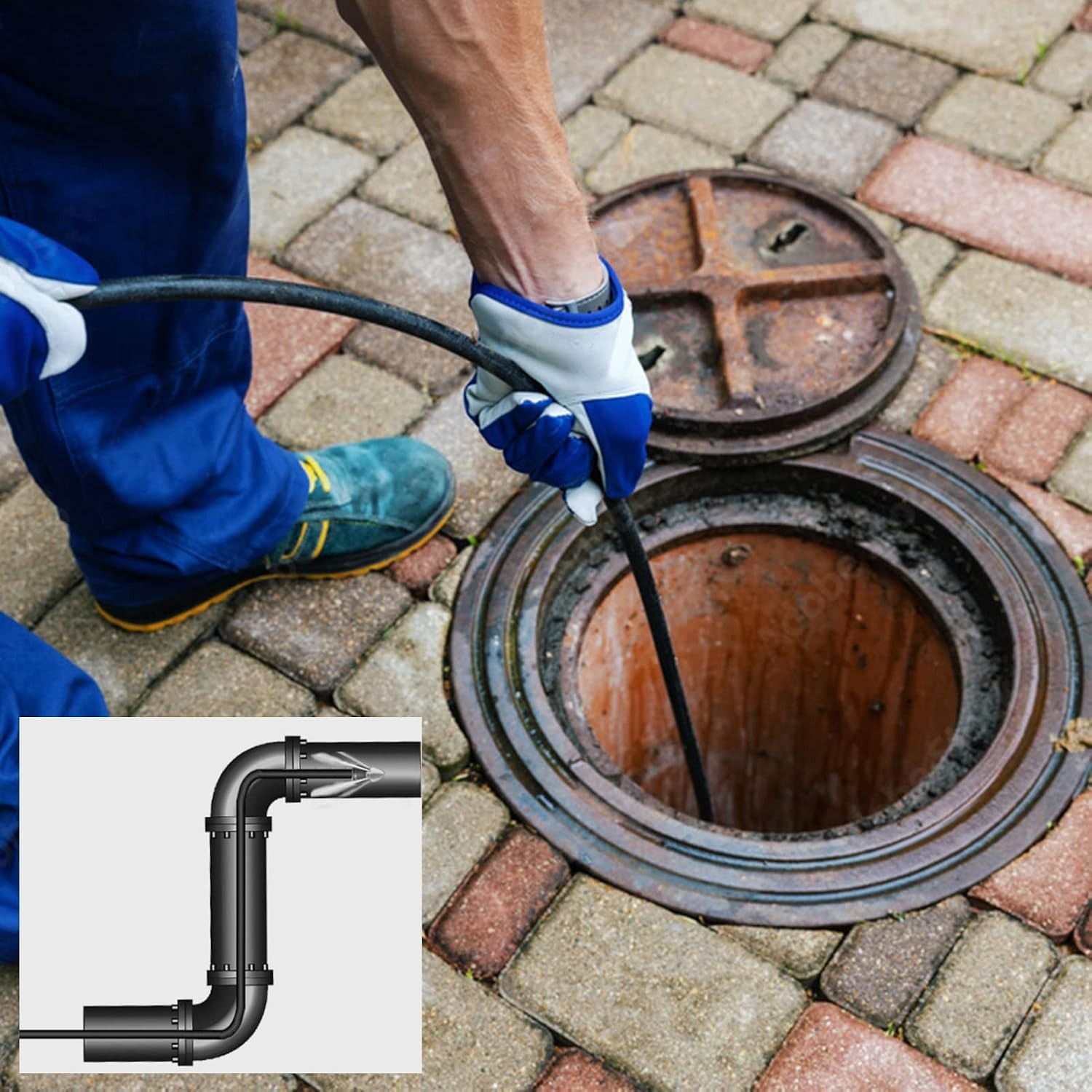10m Pressure Washer Drain Jetter Hose with Karcher and Lavor Adapters: image 8