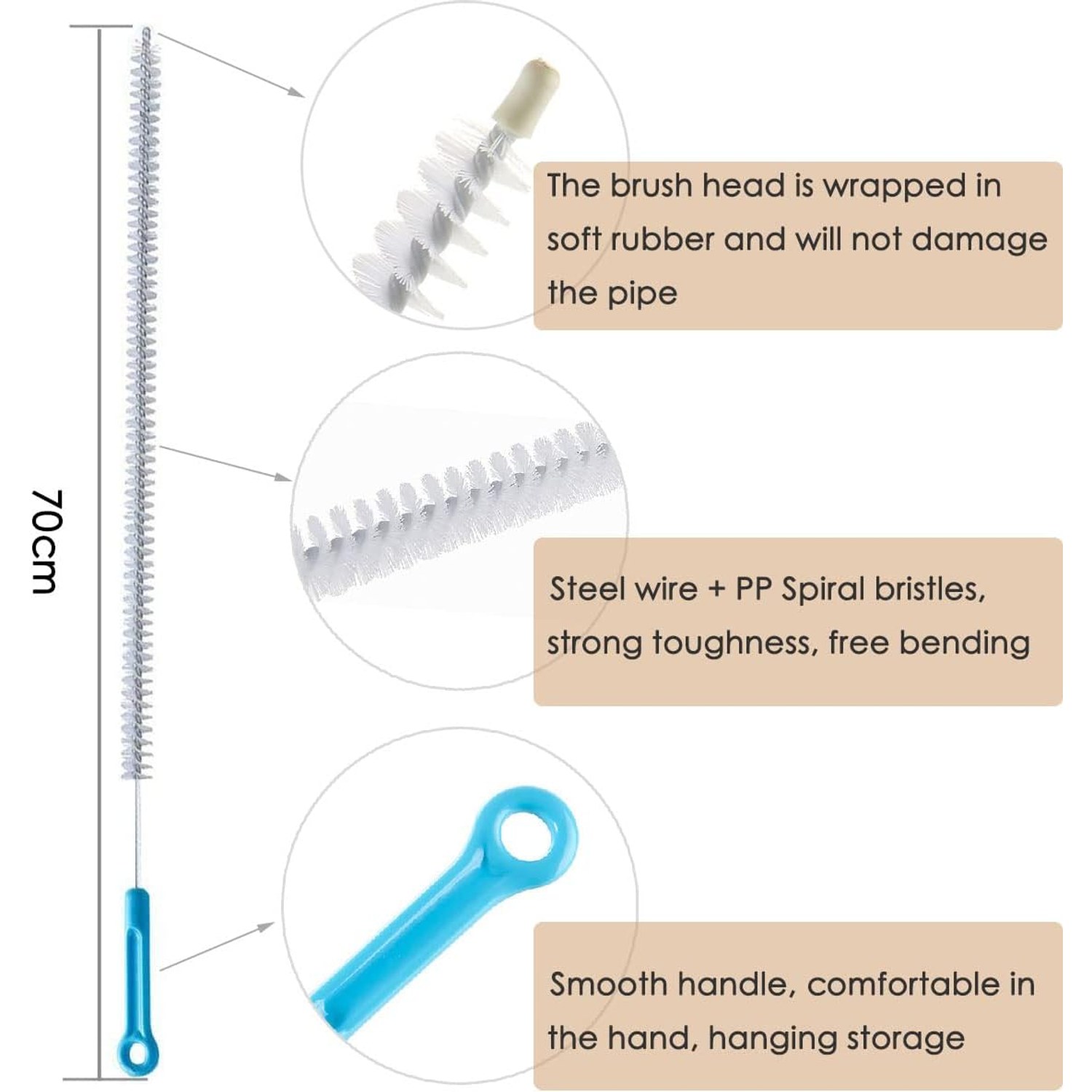 6 in 1 Sink Snake Kit with 150cm Drain Auger and Claw Grabber: image 4