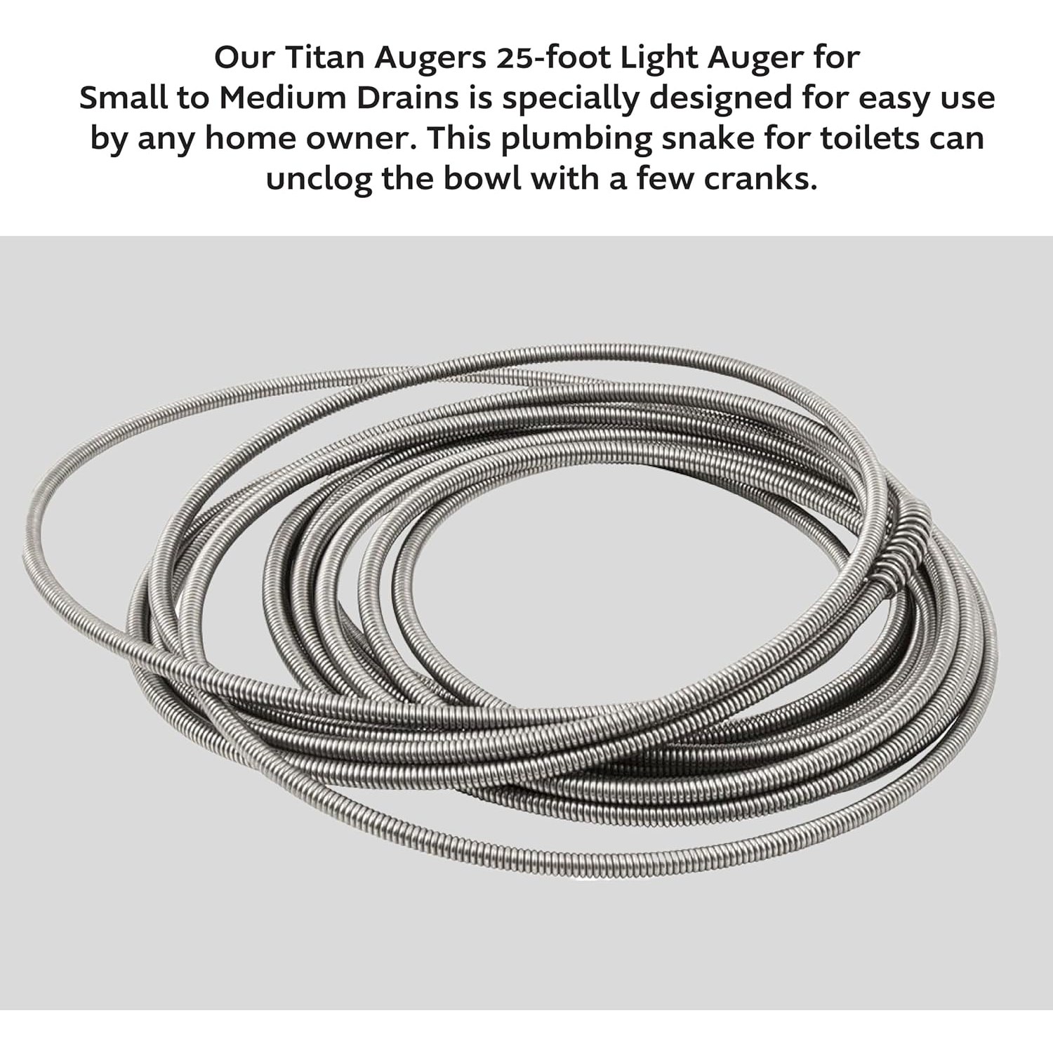 25 Foot Hand Drain Auger with Galvanized Crank Handle: image 2