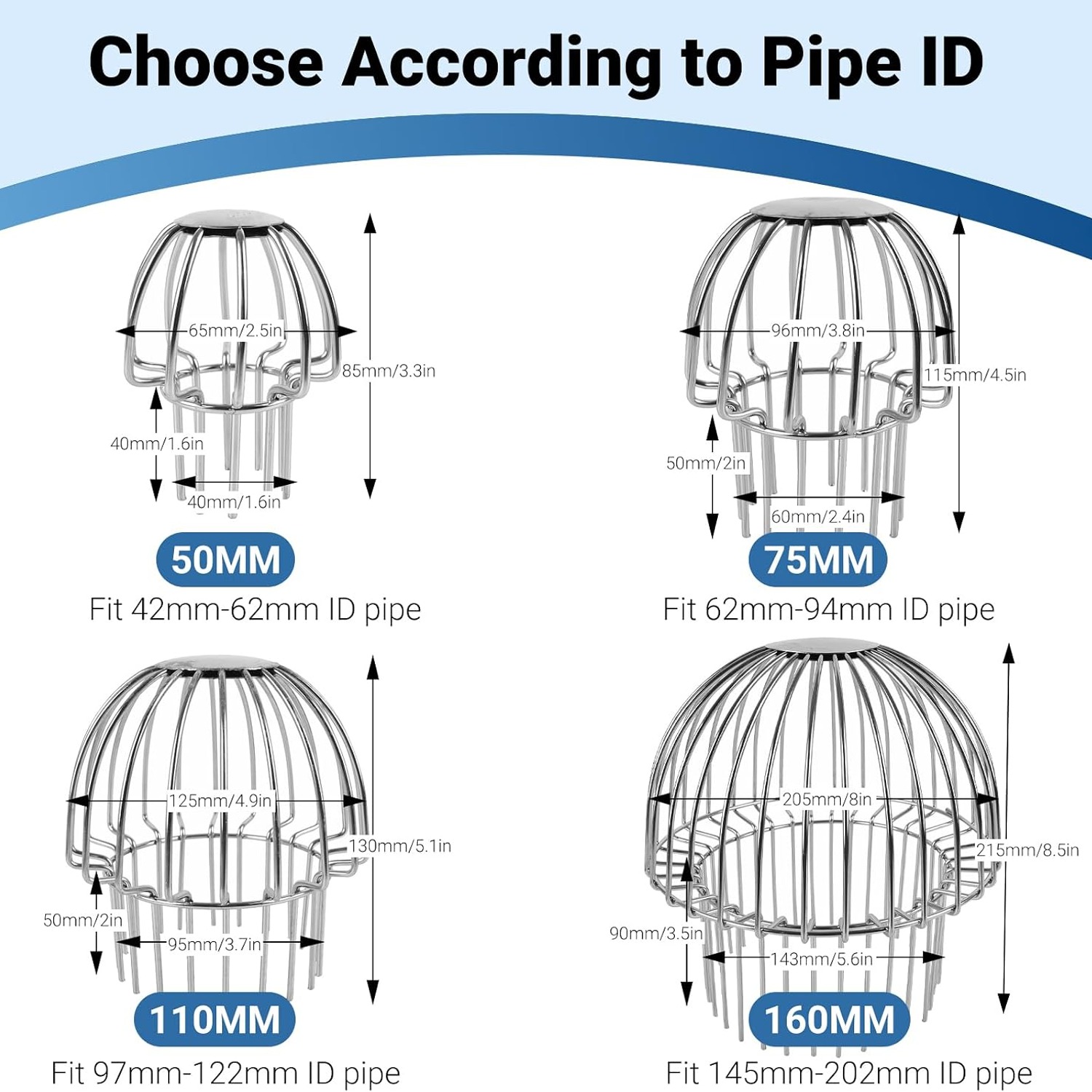 Stainless Steel Downpipe Leaf Guard: image 4