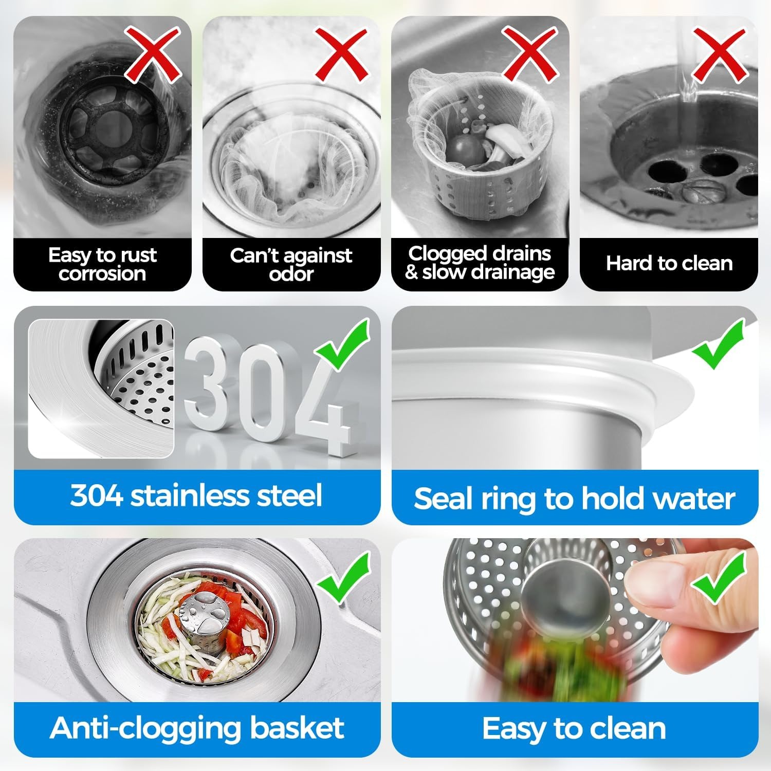 3-in-1 Kitchen Sink Strainer and Stopper: image 5