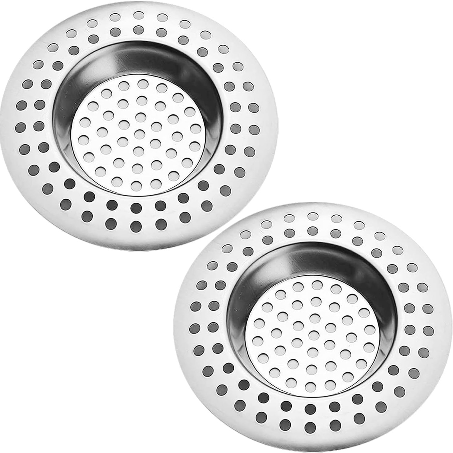 Tomario Flat Stainless Steel Sink Strainer 75mm (Pack of 2)