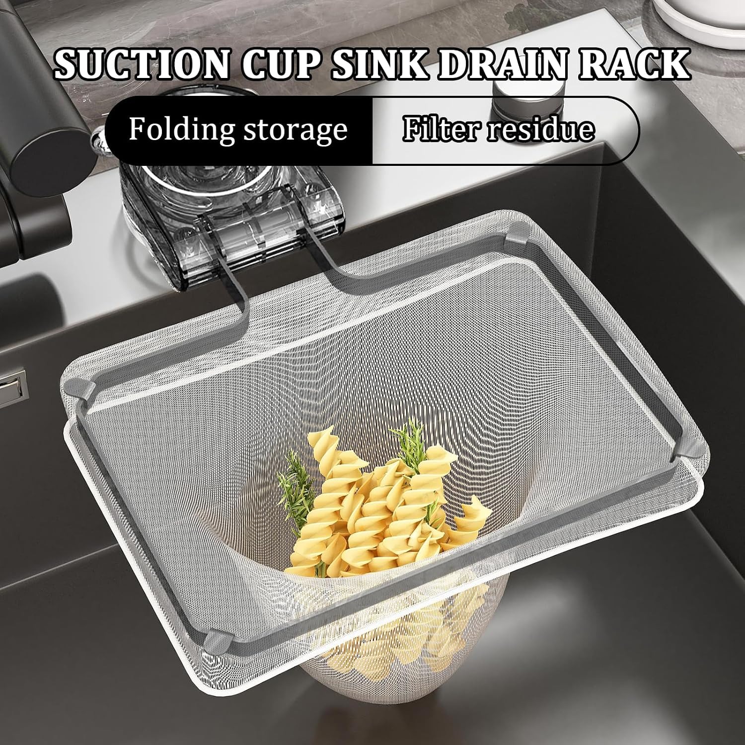 Folding Sink Strainer Holder with Mesh Bags: image 4