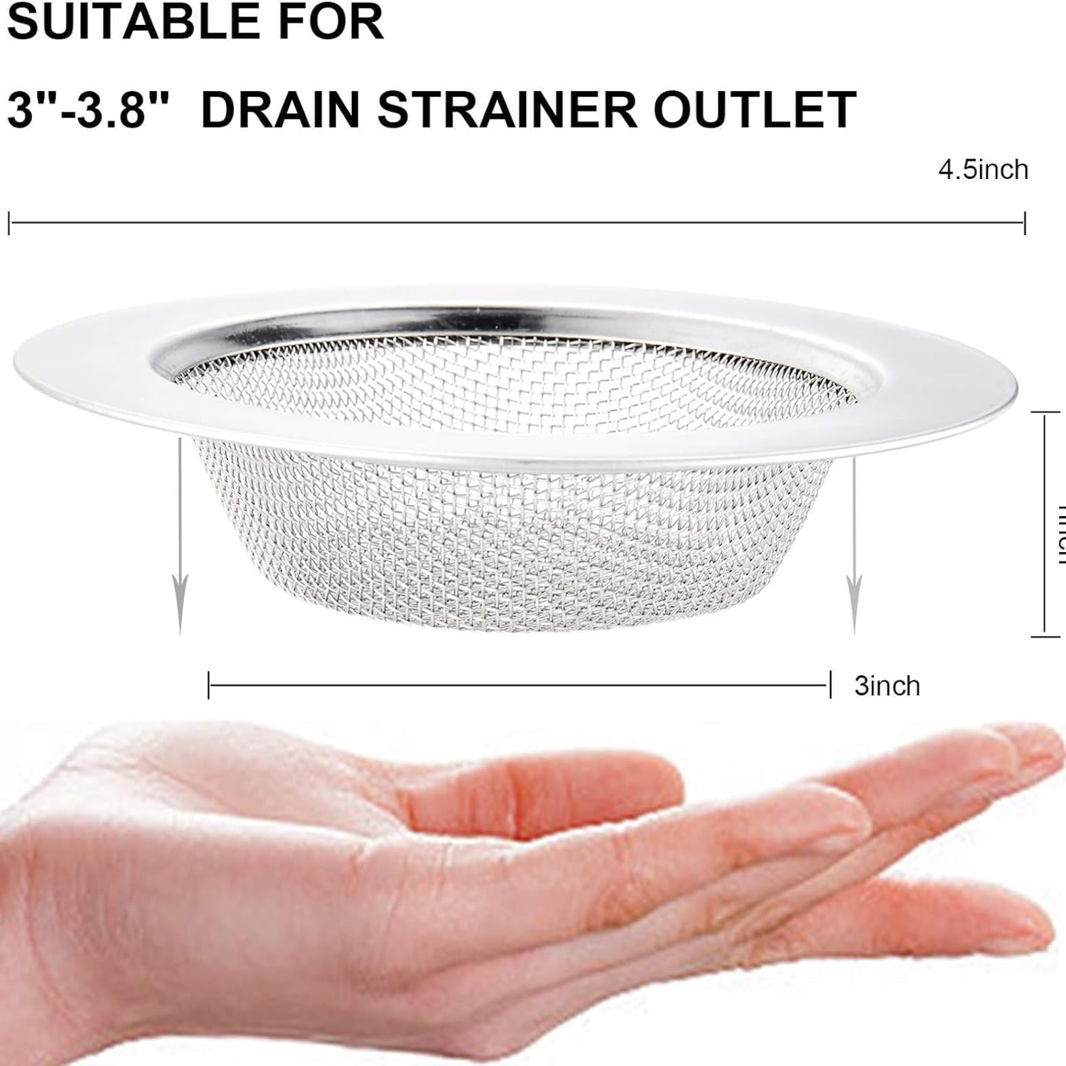 Wide Rim Kitchen Sink Strainer 2 Pack: image 2