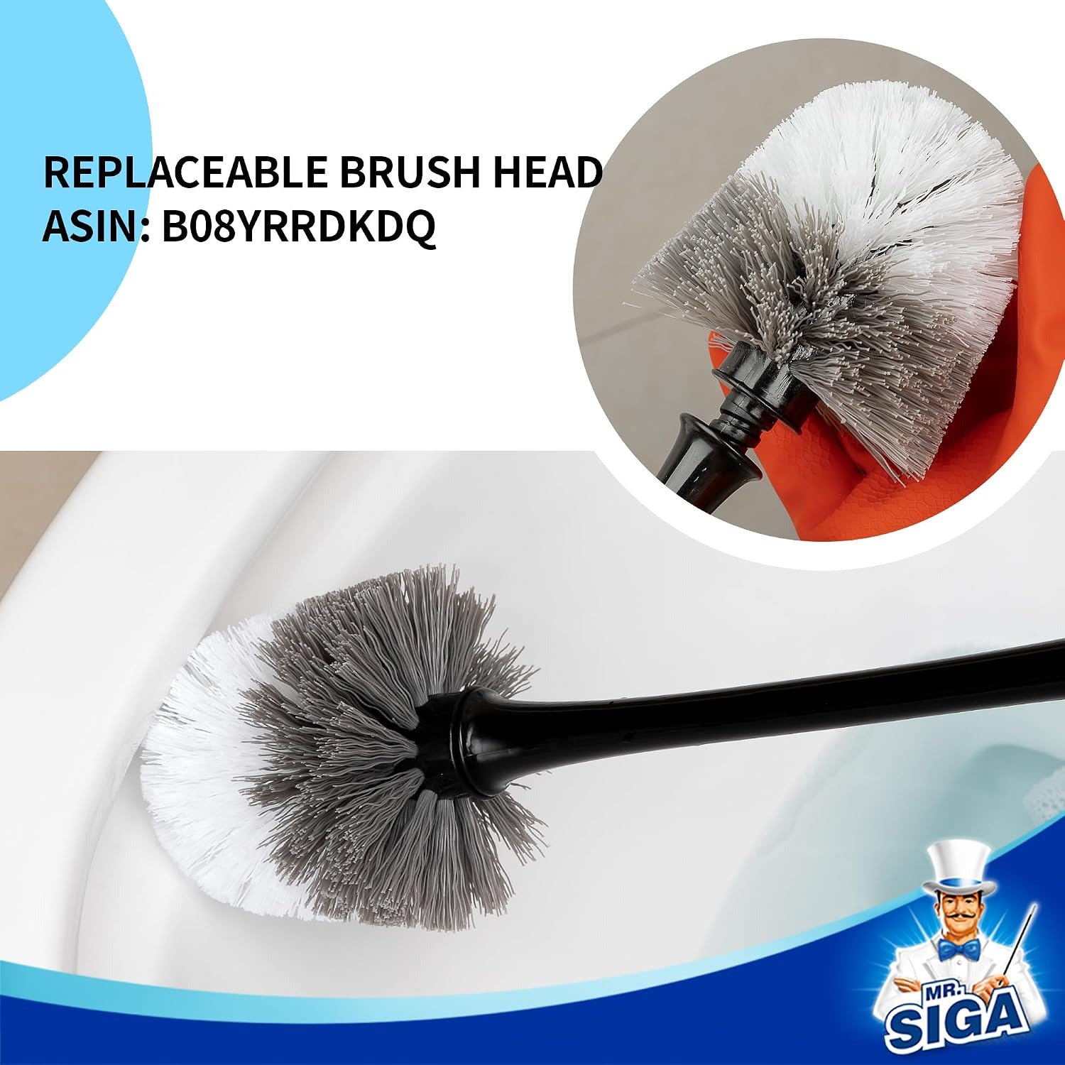 Toilet Plunger and Brush Set with Two-Compartment Holder: image 4