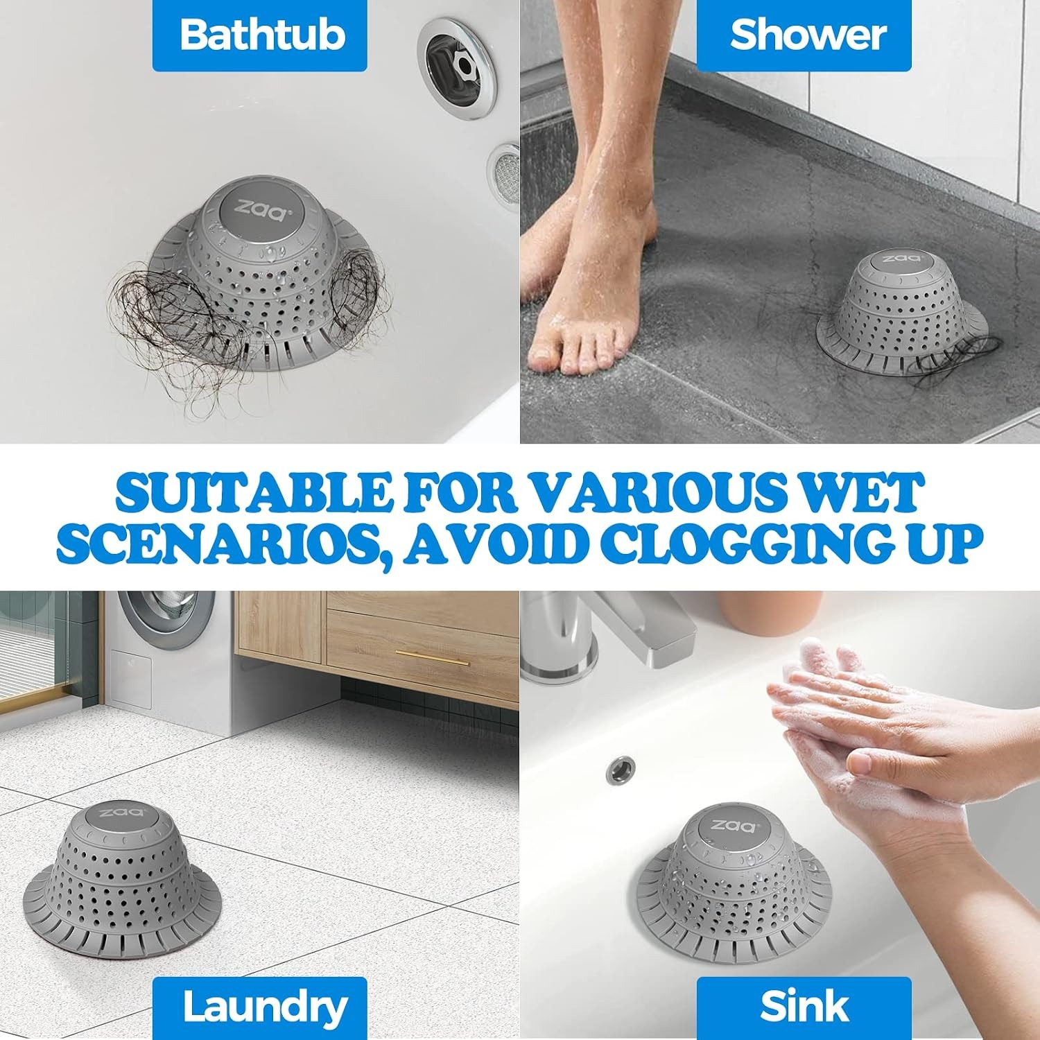 Collapsible Silicone Bath Hair Catcher: image 2