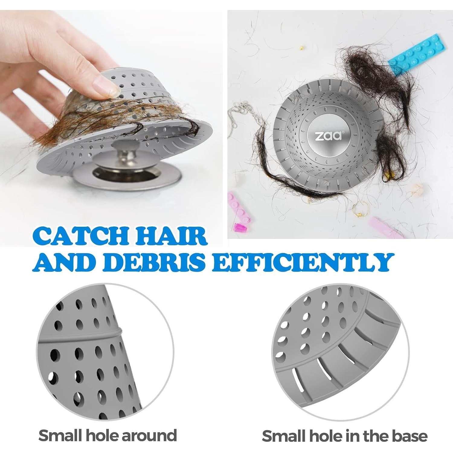 Collapsible Silicone Bath Hair Catcher: image 4