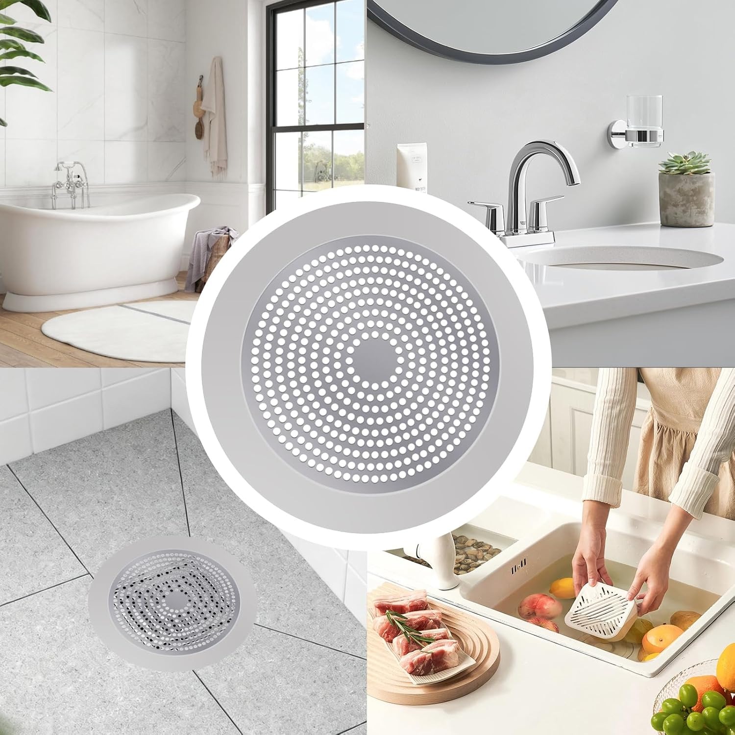 Flat Stainless Steel Shower Hair Catcher: image 4