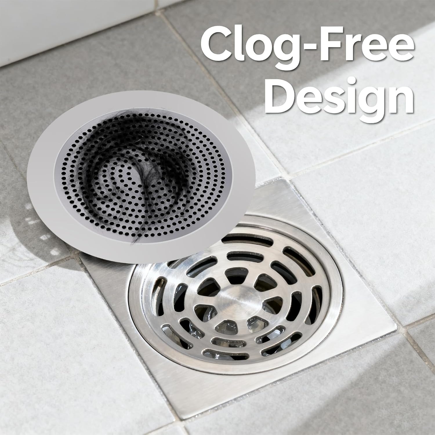 Flat Stainless Steel Shower Hair Catcher: image 5