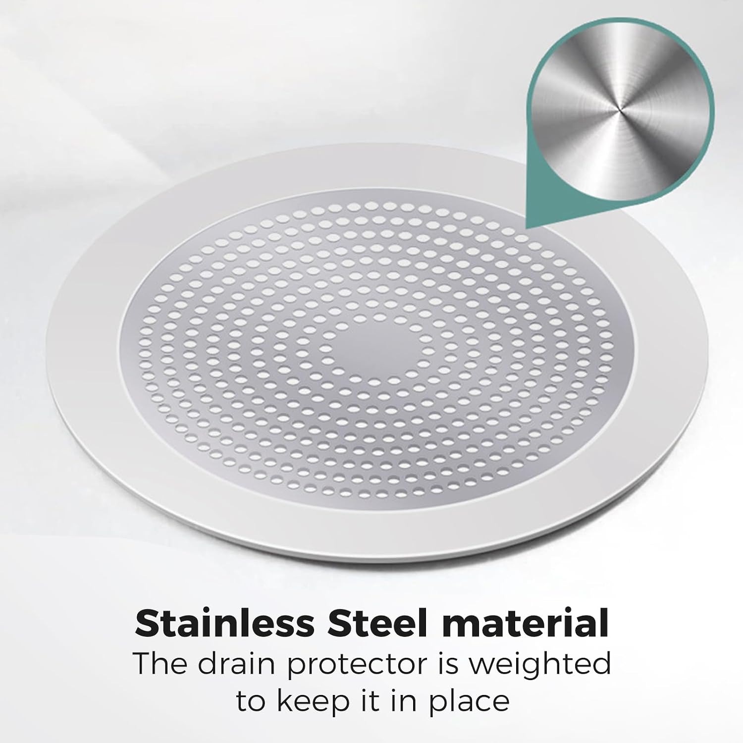 Flat Stainless Steel Shower Hair Catcher: image 6