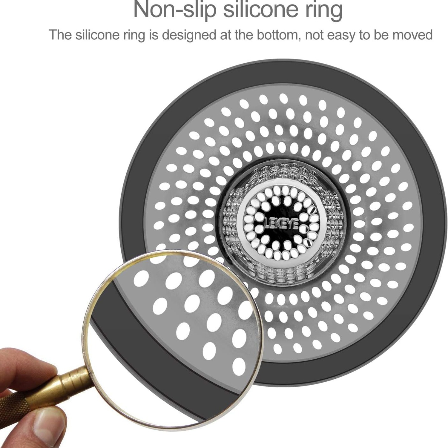 Stainless Steel Shower Drain Hair Catcher: image 4