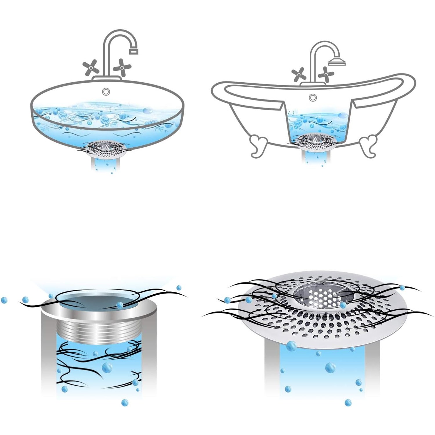 Stainless Steel Shower Drain Hair Catcher: image 5