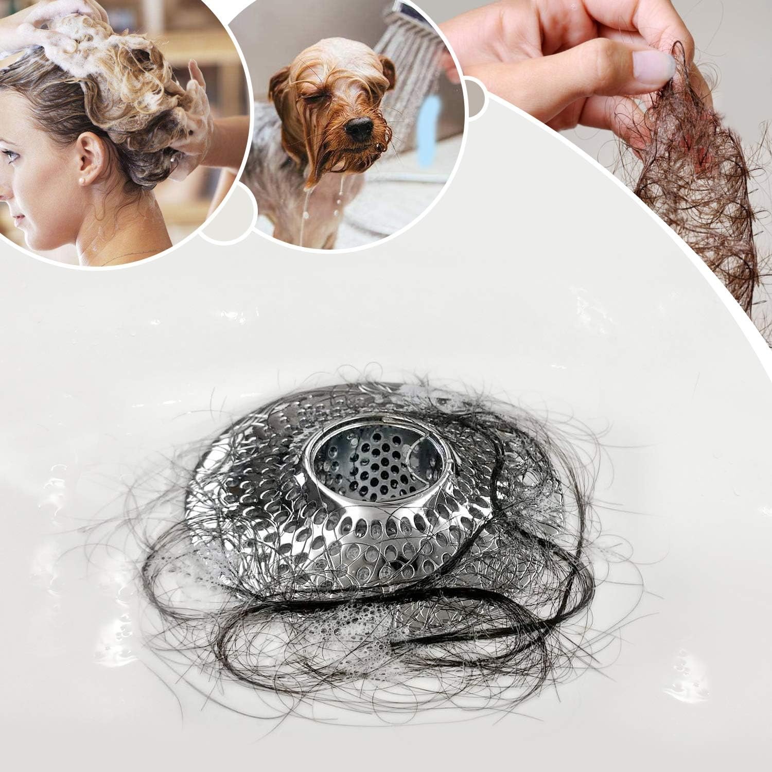 Stainless Steel Shower Drain Hair Catcher: image 6