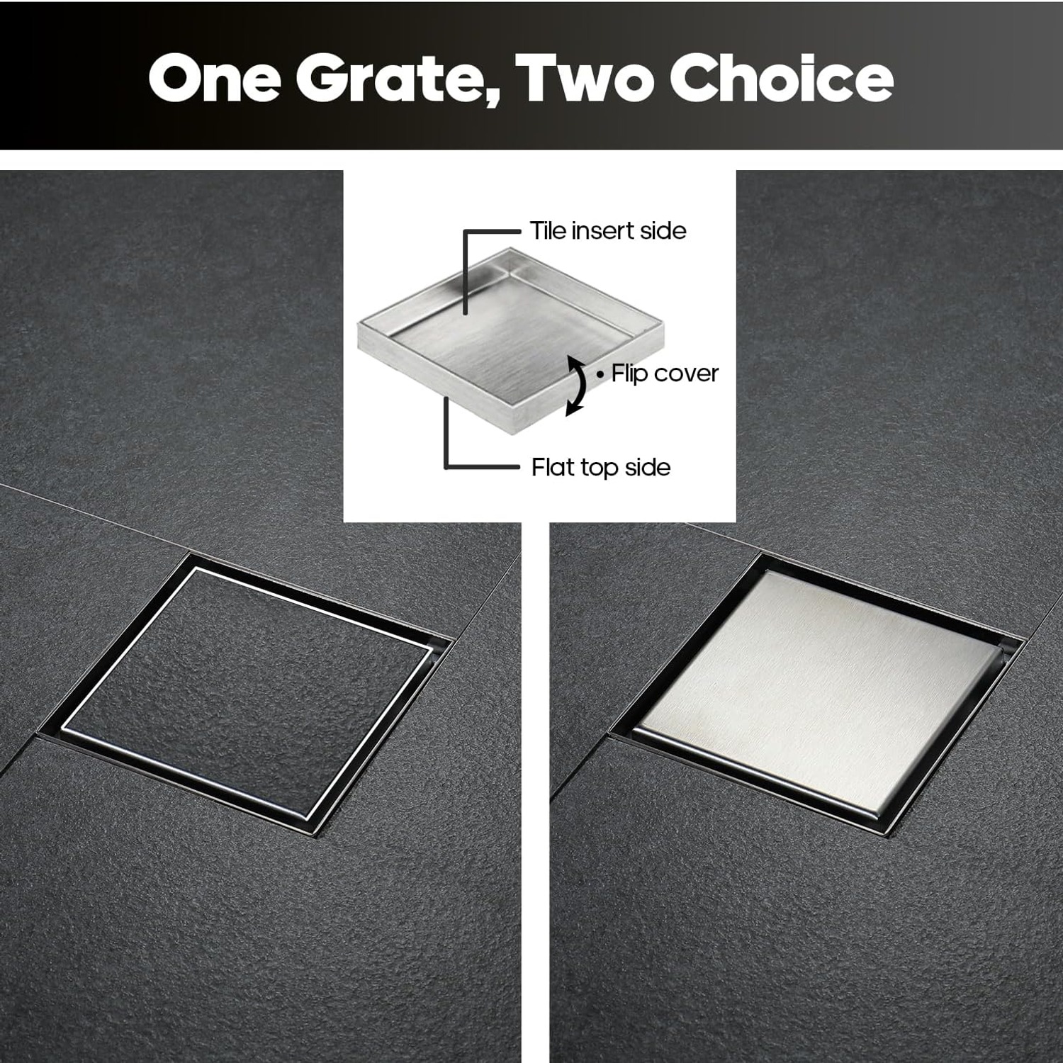 Decaura 115mm Square Shower Grate in Brushed Nickel Stainless Steel: image 3