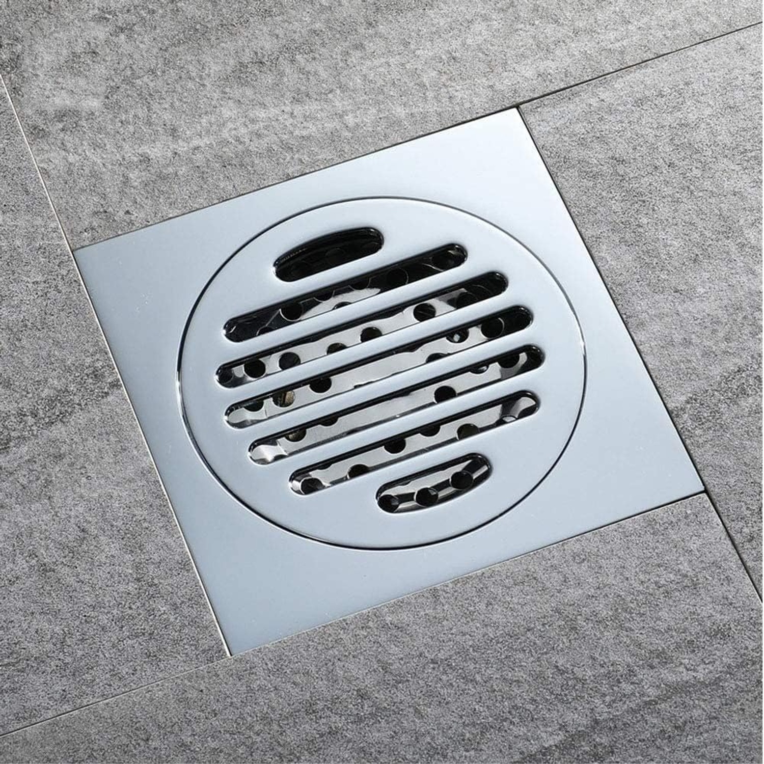 Tile Insert Square Floor Drain with Removable Strainer