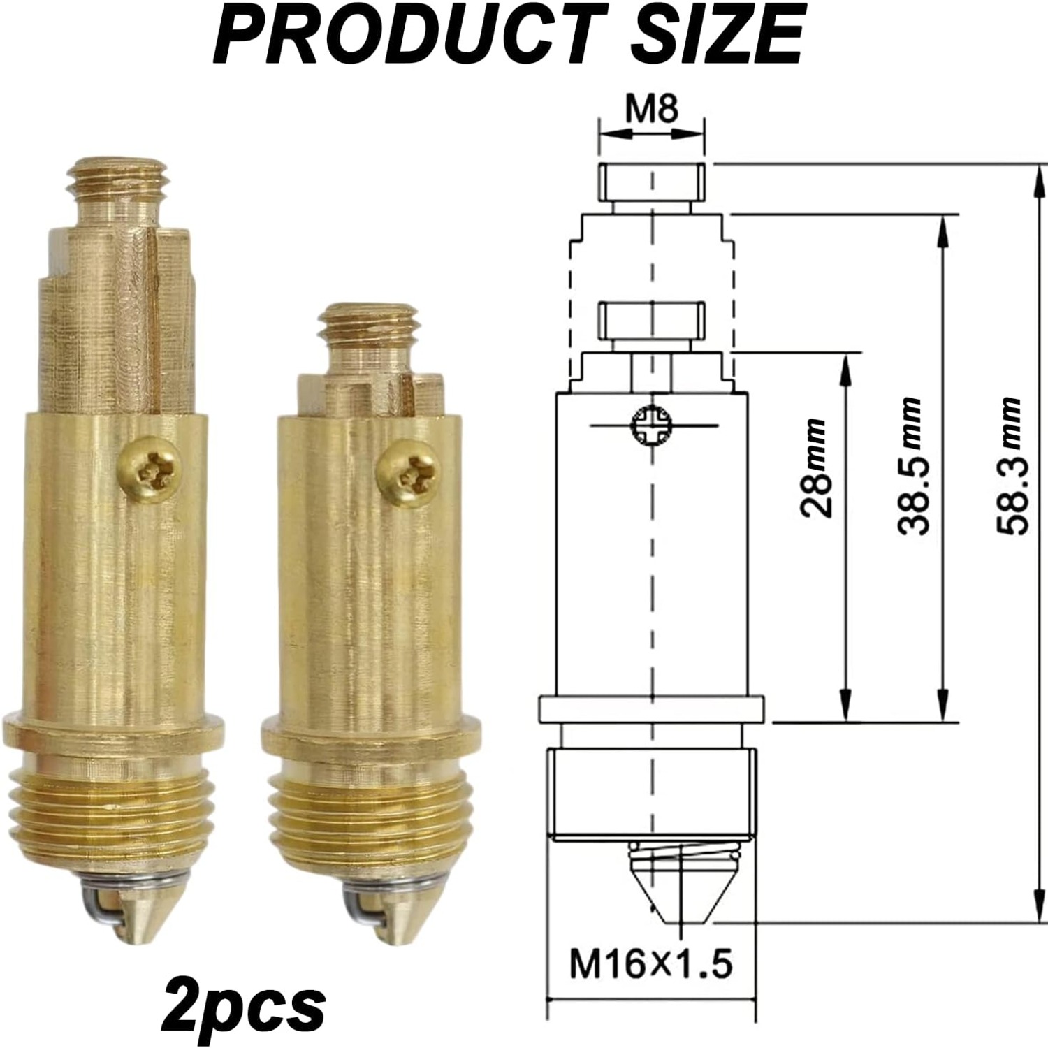 Click Clack Basin Plug Replacement Bolt, Brass, 2 Pack: image 2