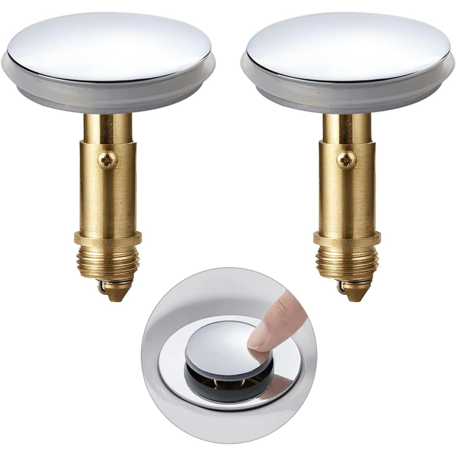 Pop Up Basin Plug 38mm Click Clack Sink Stopper, 2 Pack