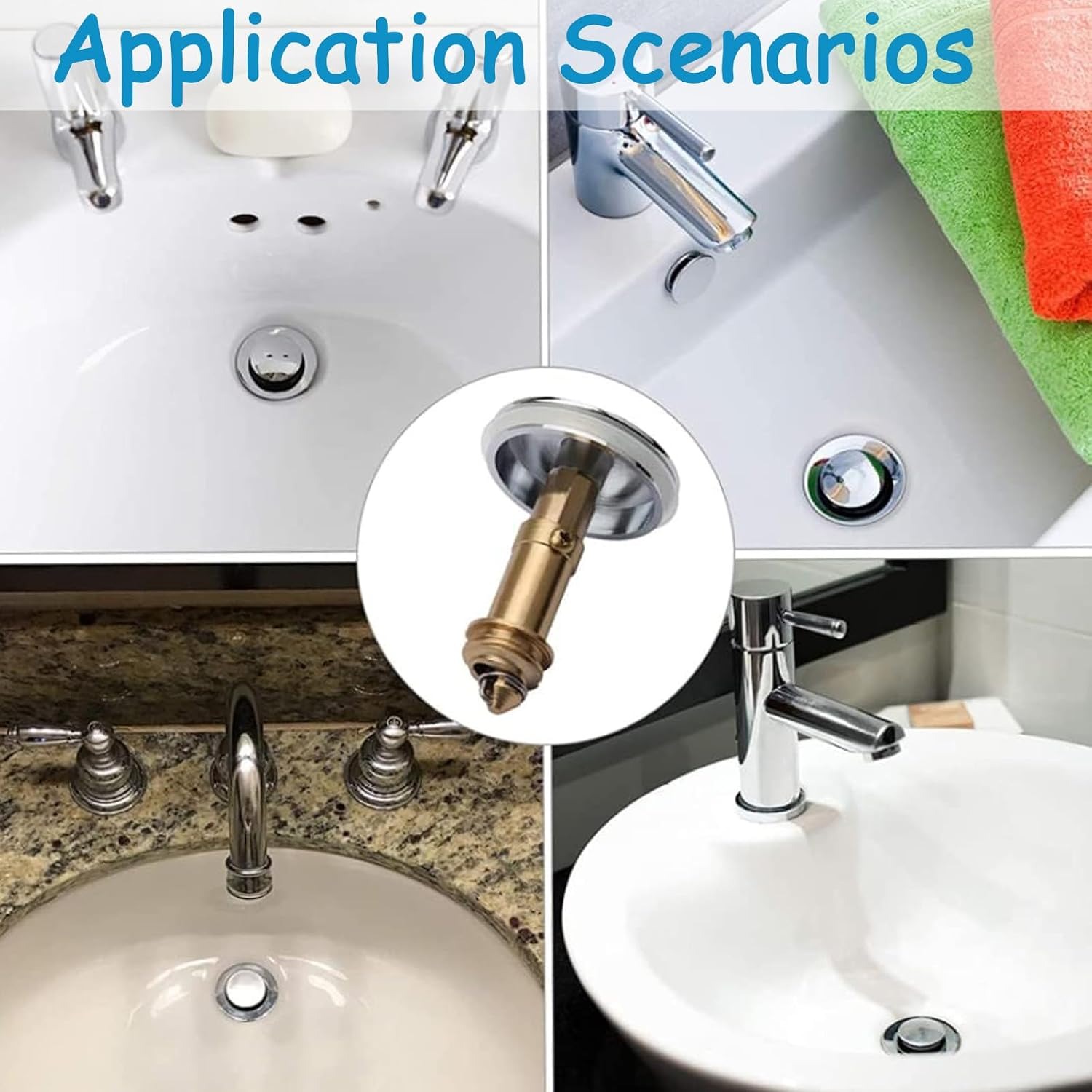 Pop Up Basin Plug 38mm Click Clack Sink Stopper, 2 Pack: image 6