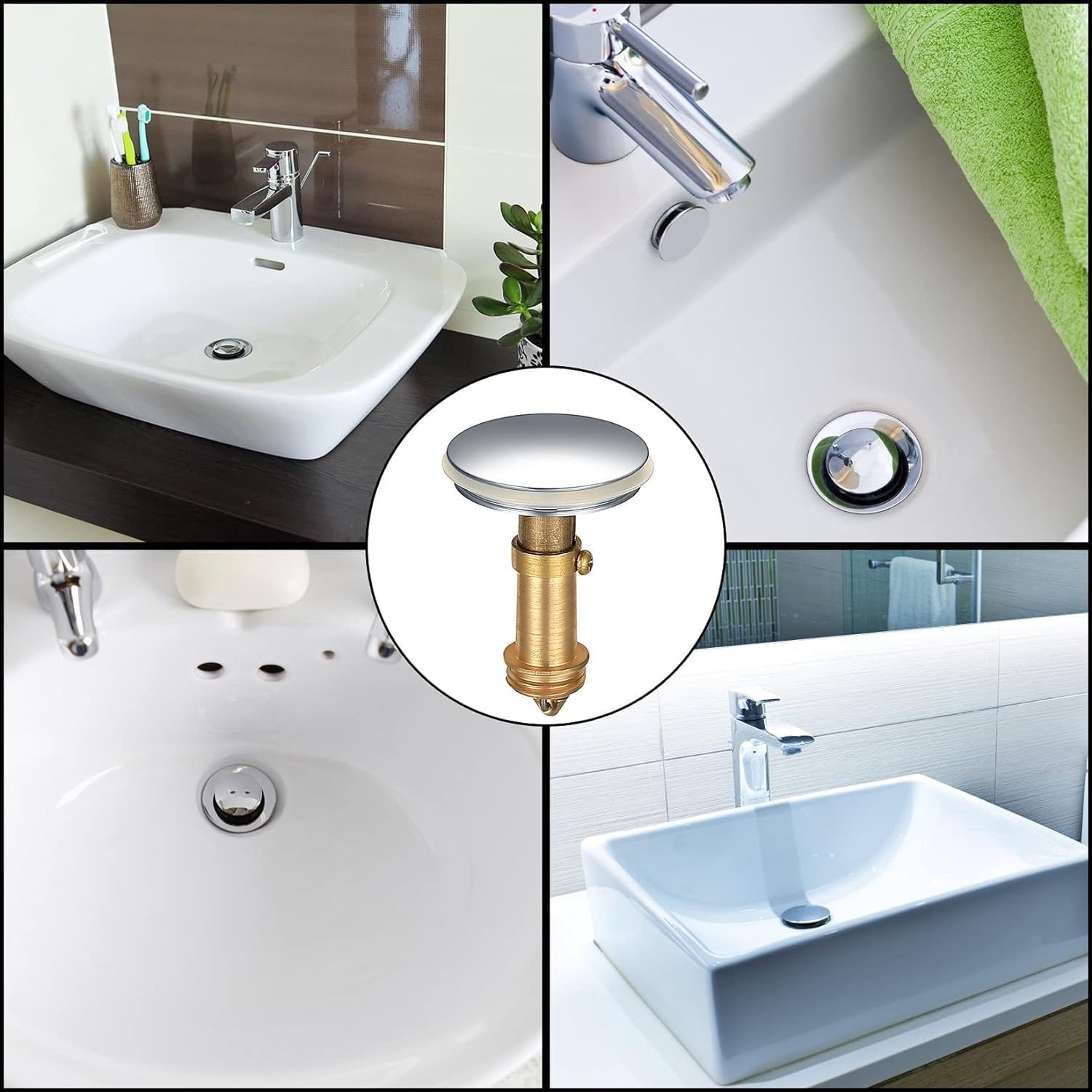 Pop Up Basin Plug 38mm Click Clack Sink Stopper, 2 Pack: image 7