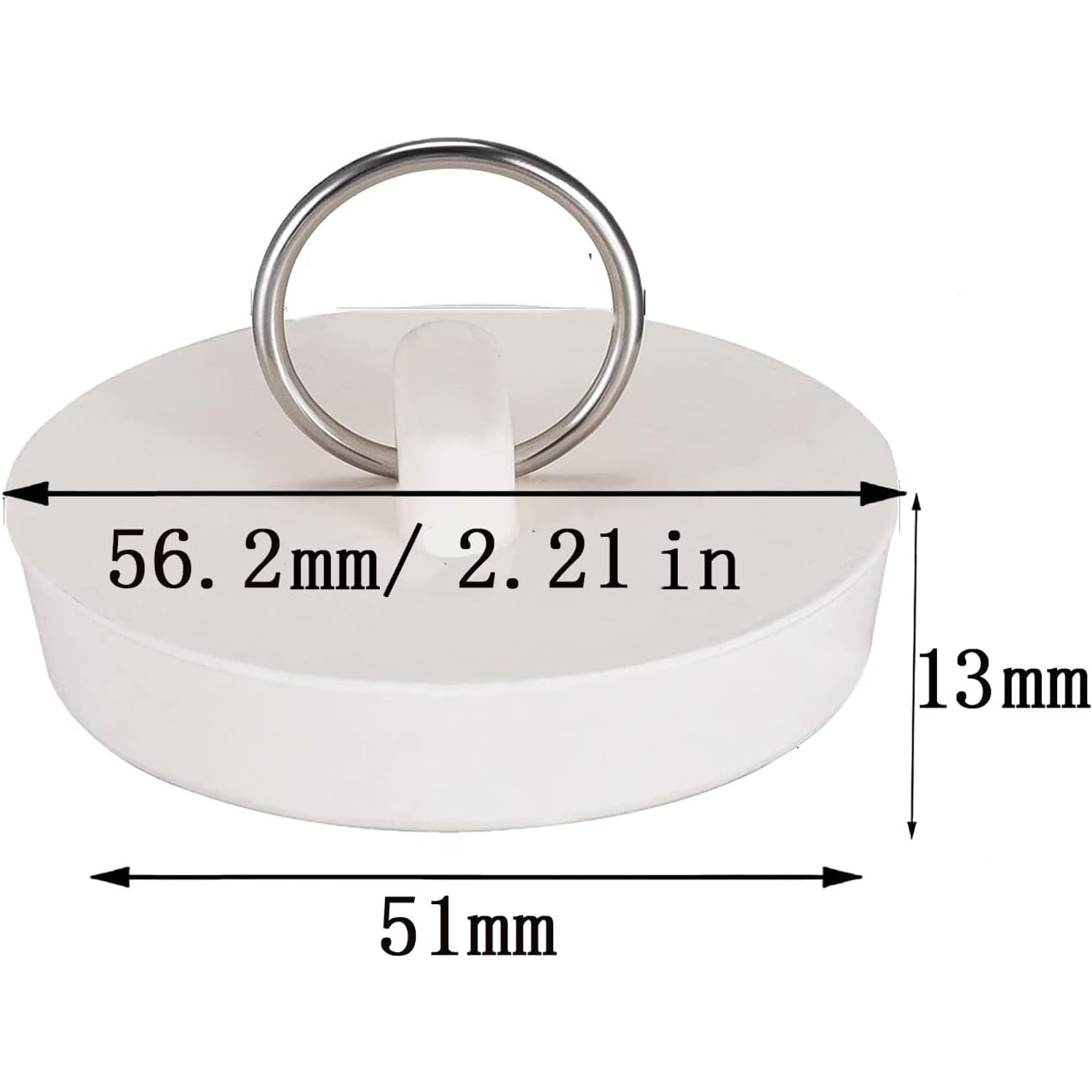 Rubber Sink Plug 53 to 55mm (2 Pack): image 2
