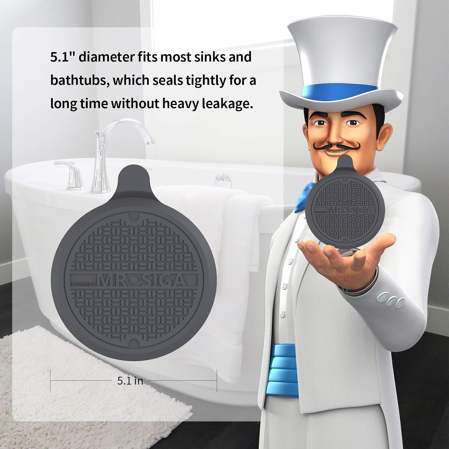 Silicone Bath Plug 3 Pack: image 2